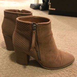 crissy laser cut heeled ankle booties